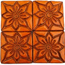 dekory ceramiczne lotosy pomarańczowe
