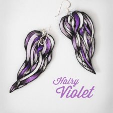 Hairy Violet - ilustrowane kolczyki