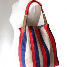 torba - tricolor navy blue&red&ecru -