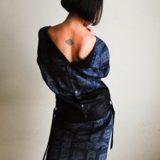 Sukienka granatowo- czarna