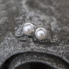 srebrne sztyfty z perłą