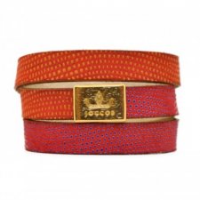 Bogota Triple Wrap Pink-Orange Bracelet