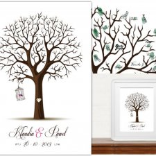 Nowy design ! Drzewo Wpisów gości weselnych 40x50 cm