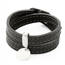 LEATHER BELT - black with coin.