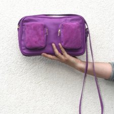 Fuksja - skórzana torebka na ramię