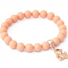 Salmon pearl with red gold teddy bear