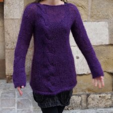 SWETER MOHEROWY FIOLET  HAND MADE BY MARYLA ZABORSKA