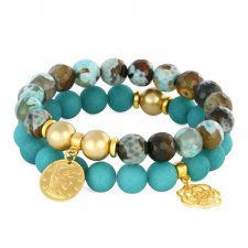 TURQUOISE, BROWN & GOLD SET.