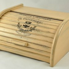 Drewniany mały pojemnik na chleb -  Chlebak z napisami