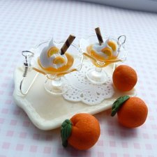 Kolczyki pucharki z galaretką pomarańczową