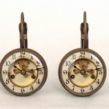 Stare zegary - małe kolczyki wiszące - Egginegg