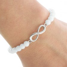 Simply Charm - White jade with infinity.