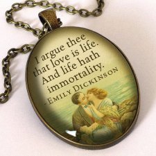 Miłość jest życiem - owalny medalion z łańcuszkiem - Egginegg