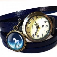 Jednorożec - zegarek / bransoletka na skórzanym pasku - Egginegg