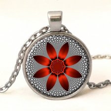 Czerwony kwiat - medalion z łańcuszkiem - Egginegg