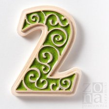 cyfra 2 ornamentowa na drzwi zielona
