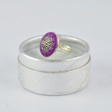 Oryginalny romantyczny pierścionek w kolorze fioletu- 2404