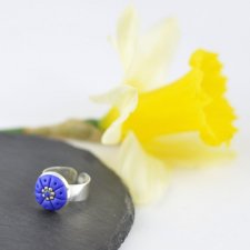 Oryginalny romantyczny pierścionek w kolorze ciemnoniebieskim- 2404