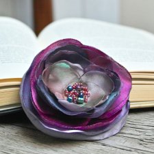 Fioletowo różowa broszka KWIATEK Pracownia Zolla
