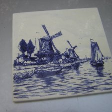 Delft - Rarytas hand painted kafelek  porcelanowy dekoracyjny