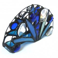 Serwetnik w niebieskiej tonacji z kryształem