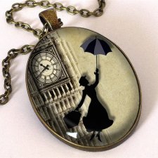 Mary Poppins - owalny medalion z łańcuszkiem - Egginegg
