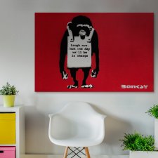 Obraz na płótnie - BANKSY małpa - 120x80 cm (20002)