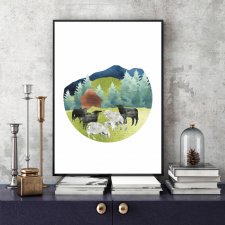 Pastwiska i łąki... ilustracja A4