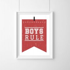 PLAKAT - BOYS RULE |RED |A3