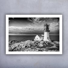 Plakat 70x100cm FOTO - Krajobrazy czarno-biały_06 Latarnia morska