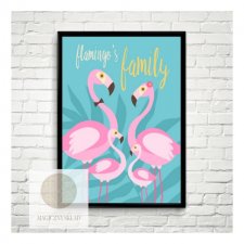 Plakat "Rodzina flamingów" A3