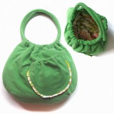 torba - ściągacz zielony z kieszonką -