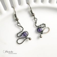 Minimalistic violet - kolczyki ze szkłem