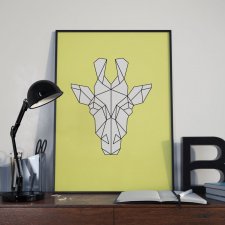Plakat Żyrafa Żółta Origami