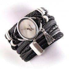 Zegarek bransoletka czarno- srebrny