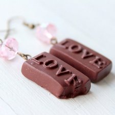 Kolczyki czekoladki LOVE