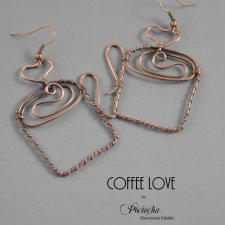 Coffee love - kolczyki z miedzi