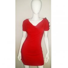 S/M Czerwona sukienka z bawełny
