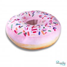 Poduszka w kształcie pączka Donut z posypką XXL różowy
