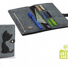 Duży portfel filcowy z kotemi- Maxi
