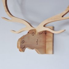 Drewniany łoś, drewniany jeleń, z litego drewna na ścianę