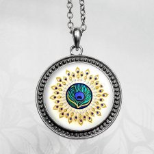 peacock eye :: unikatowy długi naszyjnik z grafiką idealny na prezent