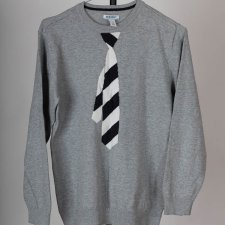 sweter z krawatem bawełna