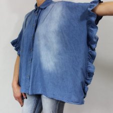Koszula dżinsowa z falbankami