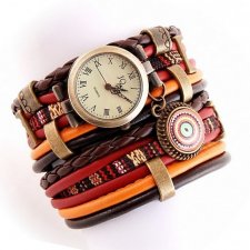 Zegarek bransoletka brązowo- pomarańczowy