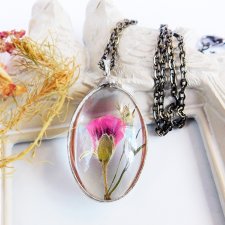 Drobniutka perlargonia - naszyjnik szklany