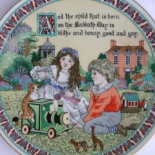 Dziecięcy  Royal Worcester dekoracyjny talerz porcelanowy