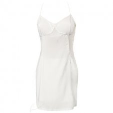 Biała sukienka mini bez pleców