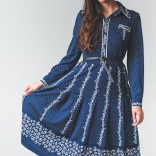 Sukienka vintage w groszki 42
