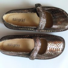 Buty Alegria złote skórzane metaliczne wkładka 24,5 cm